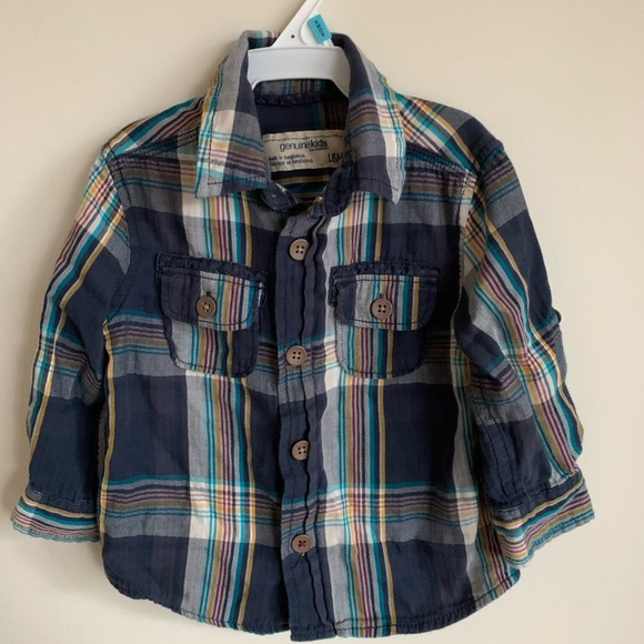 4/$20 - Blue/stripe button down shirt - Picture 1 of 1